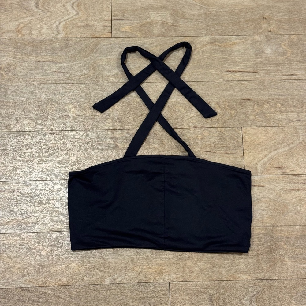Frankies Bikinis Black Swim Top Size Large